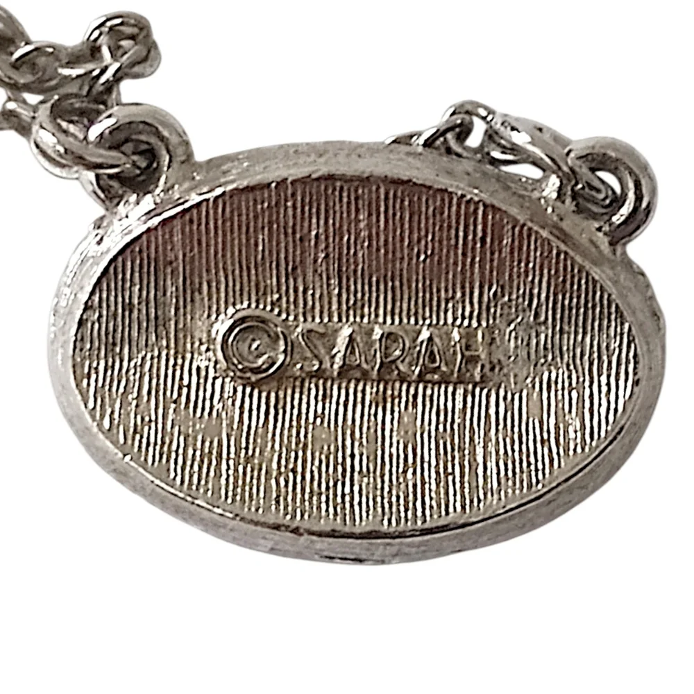 Sarah Coventry Abalone Necklace Vintage 70s Antiqued‎ Silver Tone Sea Treasure